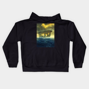 Beksinski - Seascapes by Polish painter Kids Hoodie